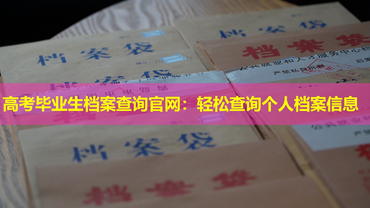 高考毕业生档案查询官网：轻松查询个人档案信息