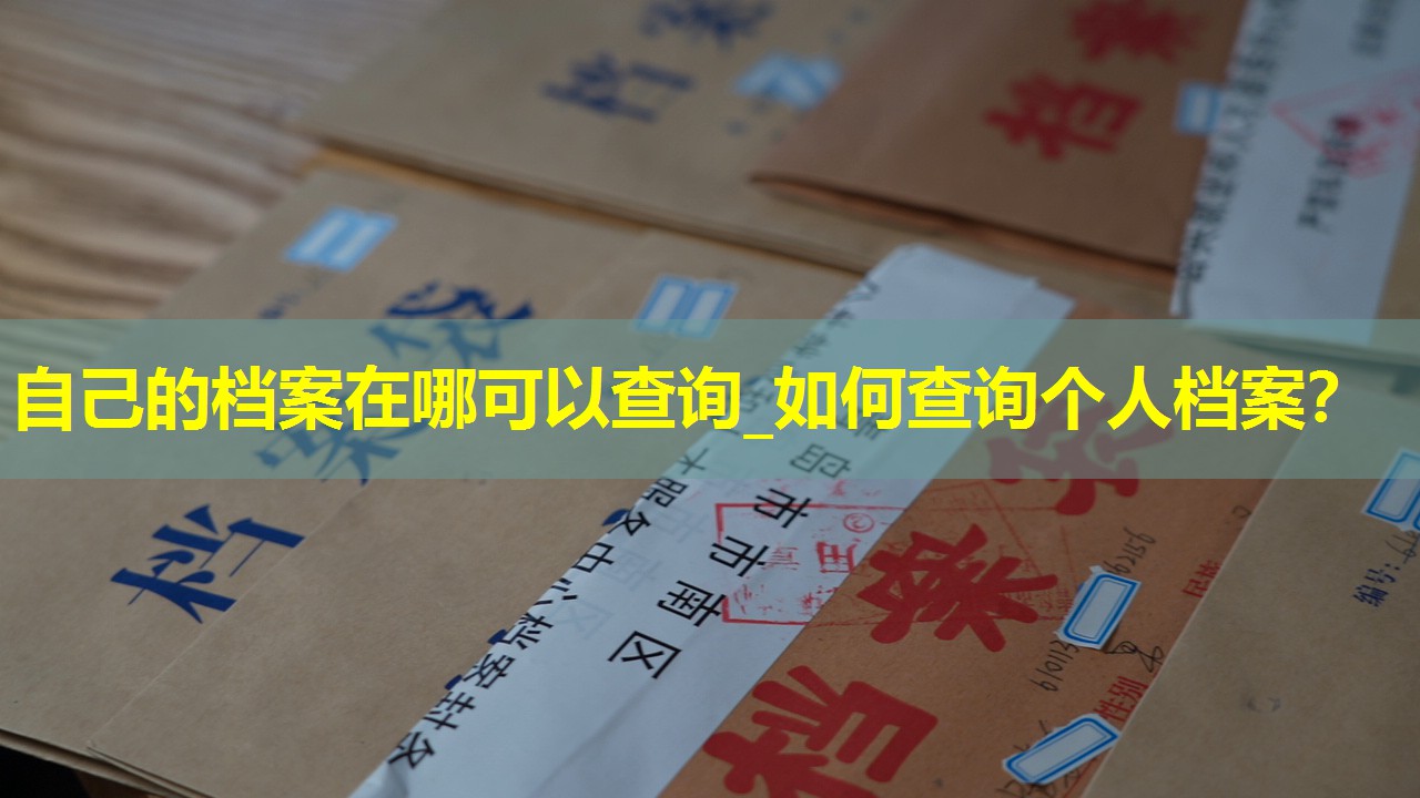 自己的档案在哪可以查询_如何查询个人档案？