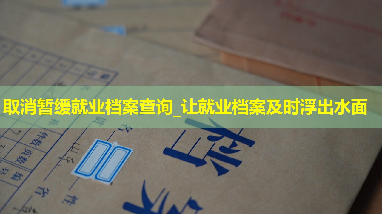 取消暂缓就业档案查询_让就业档案及时浮出水面