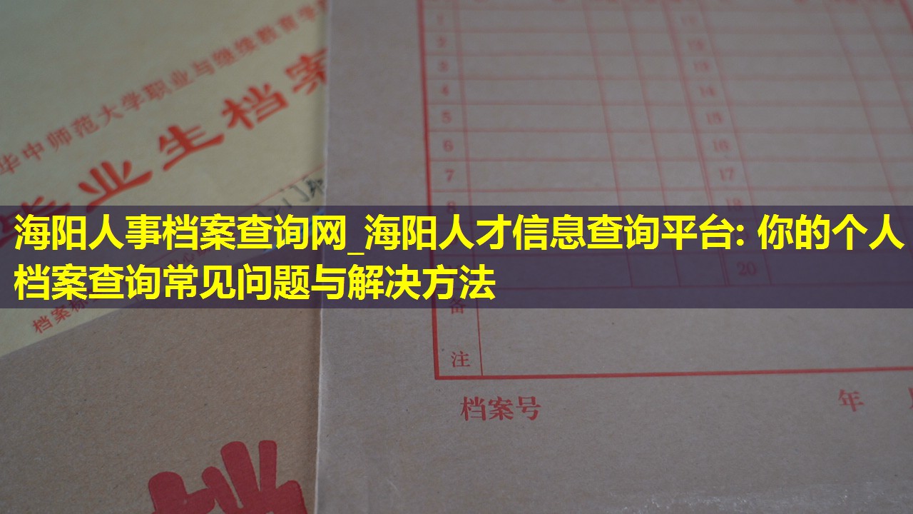 海阳人事档案查询网_海阳人才信息查询平台: 你的个人档案查询常见问题与解决方法