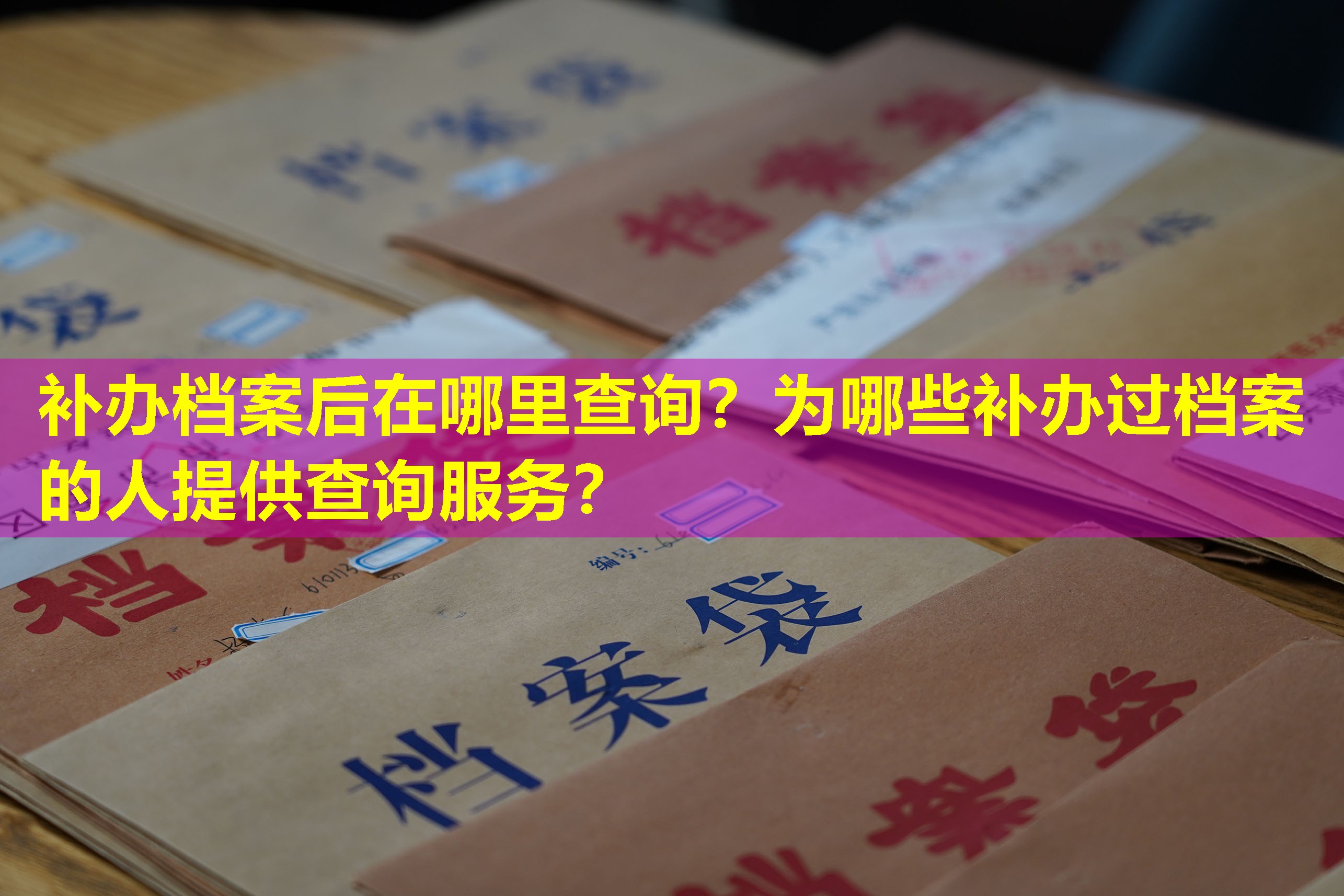 补办档案后在哪里查询？为哪些补办过档案的人提供查询服务？