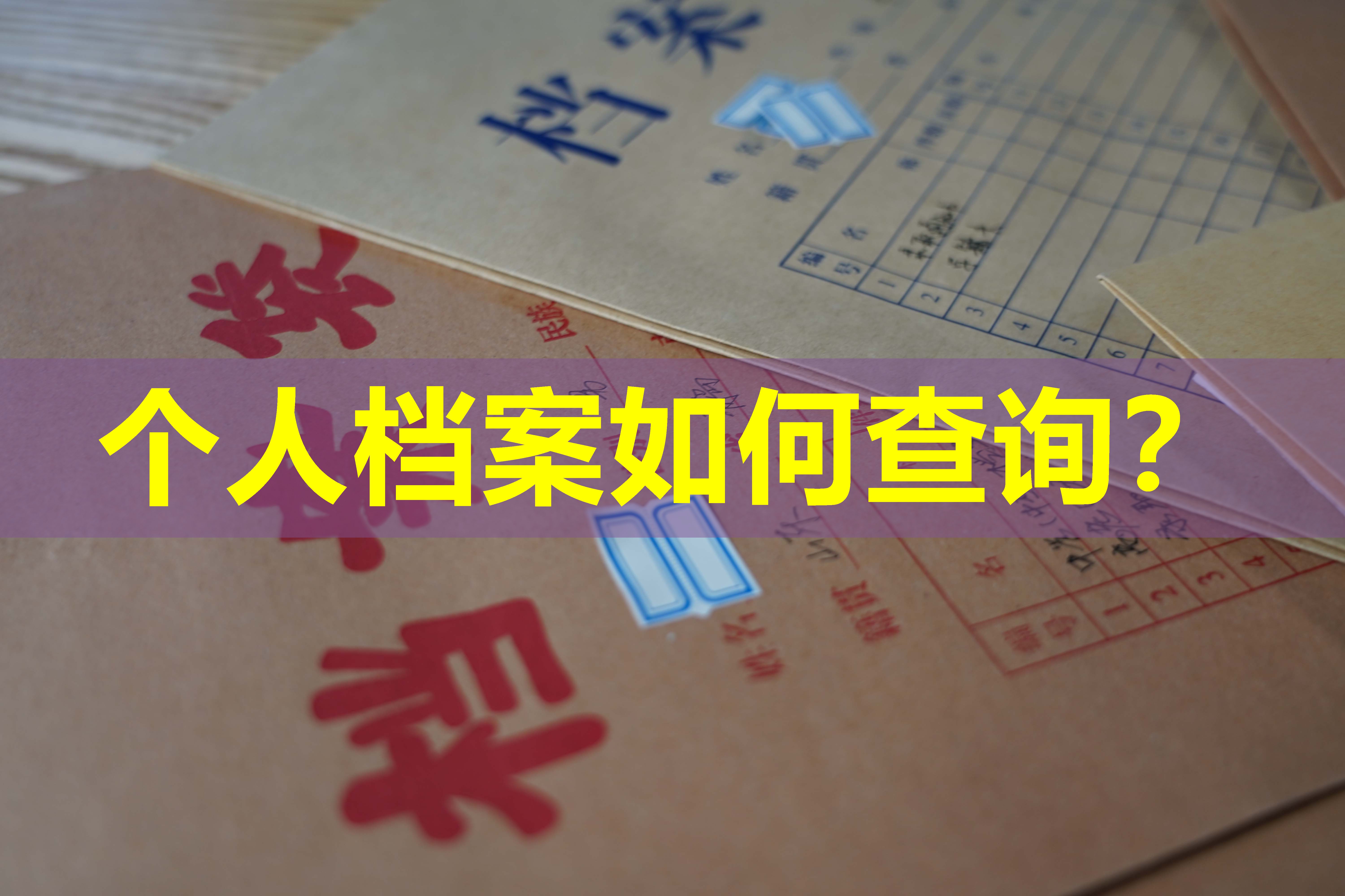 个人档案如何查询？
