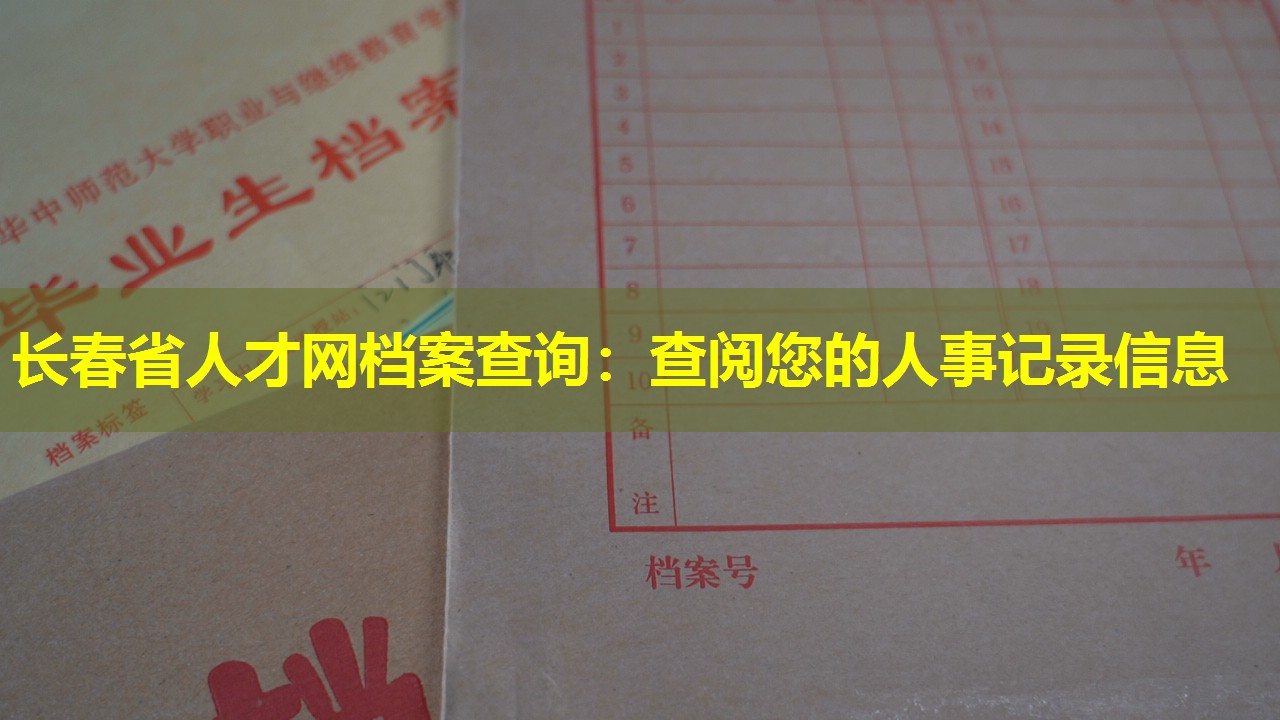 长春省人才网档案查询：查阅您的人事记录信息