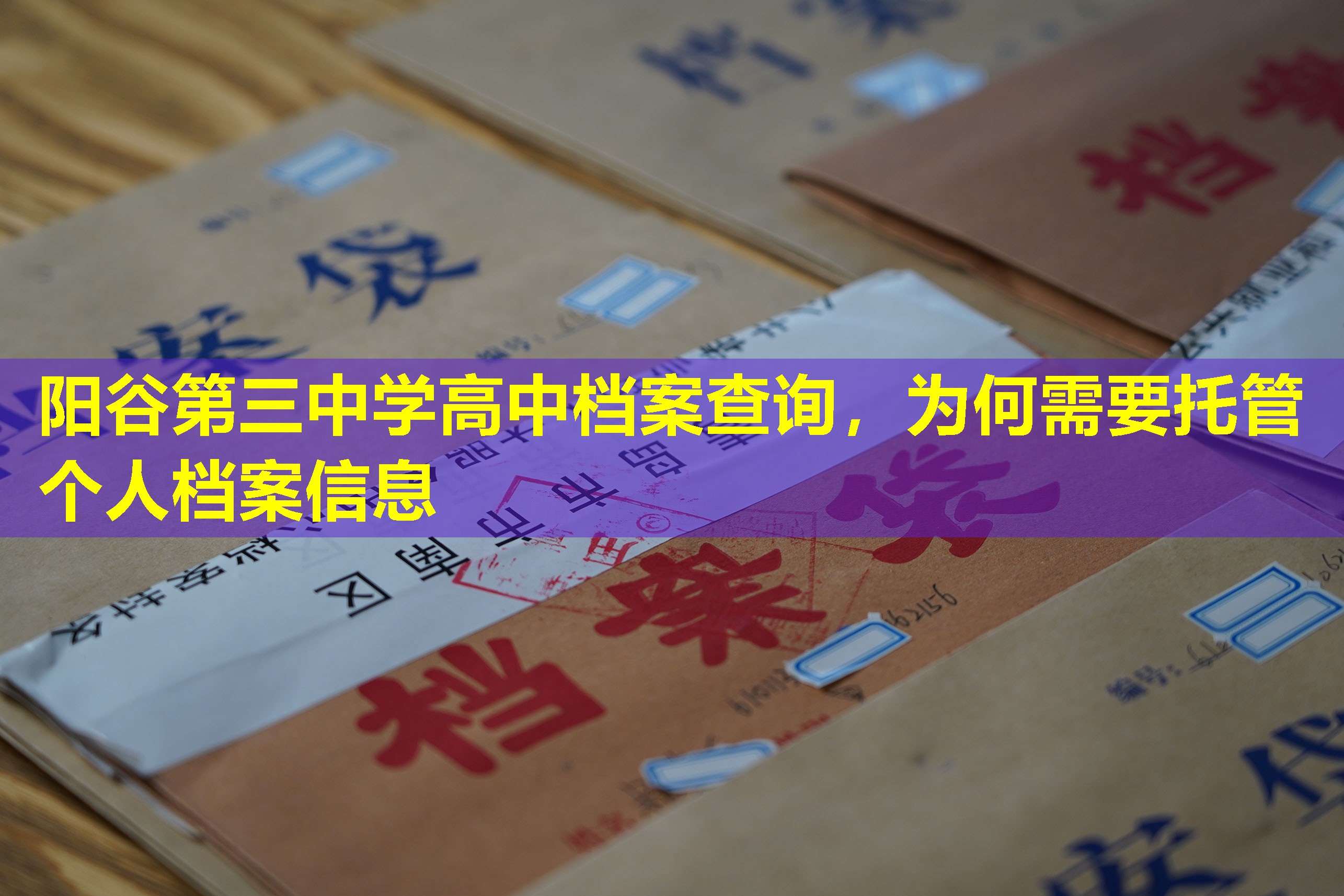 阳谷第三中学高中档案查询，为何需要托管个人档案信息
