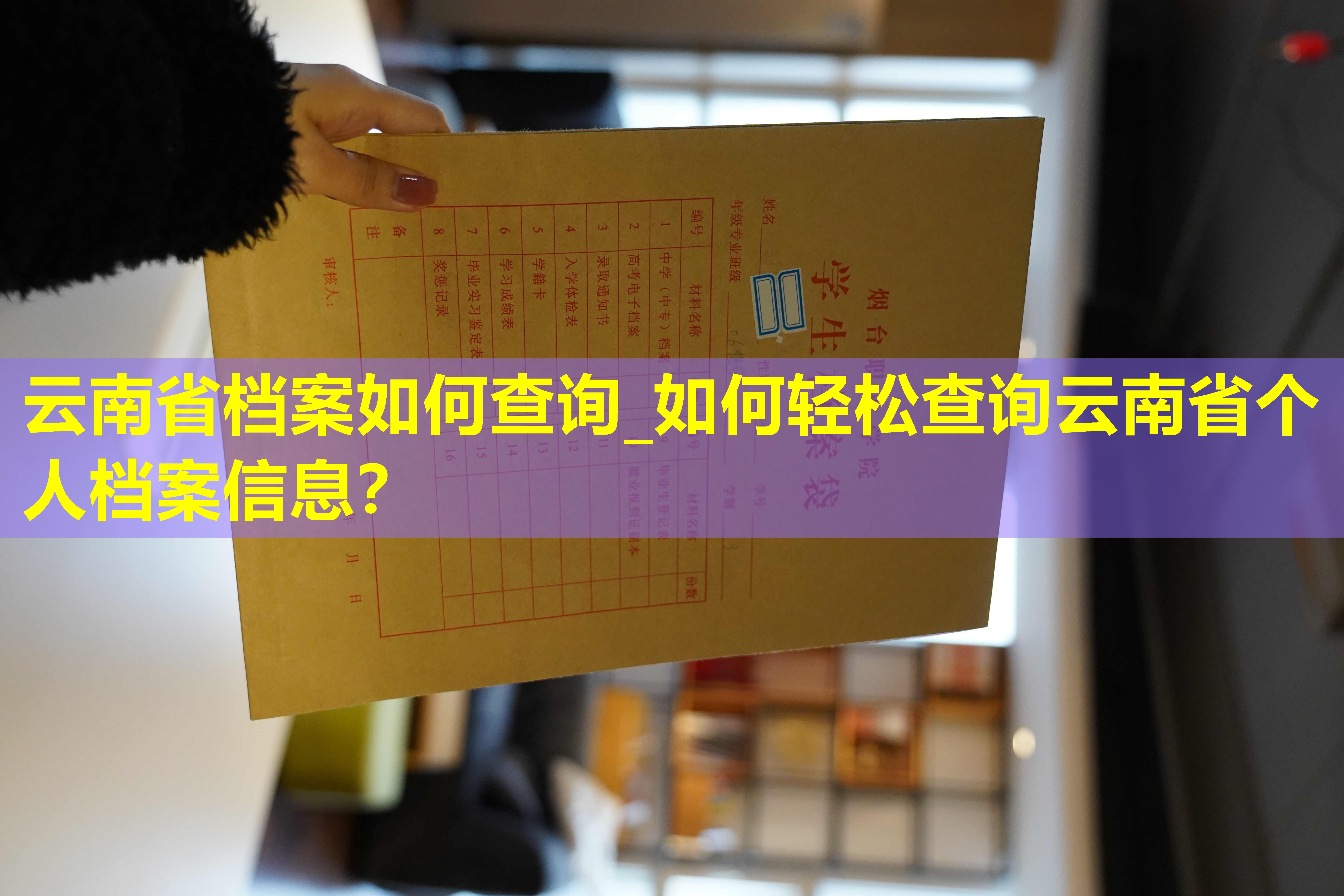 云南省档案如何查询_如何轻松查询云南省个人档案信息？