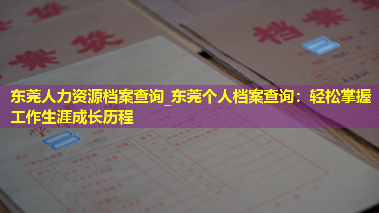 东莞人力资源档案查询_东莞个人档案查询：轻松掌握工作生涯成长历程