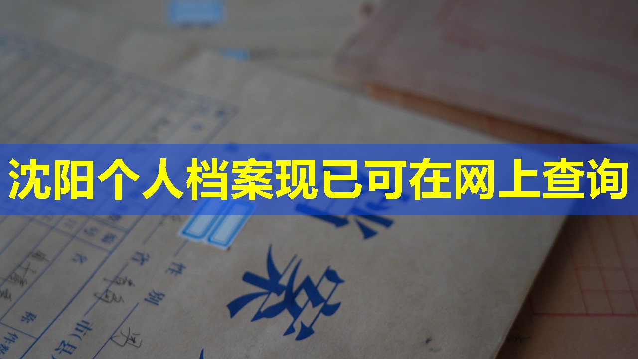 沈阳个人档案现已可在网上查询