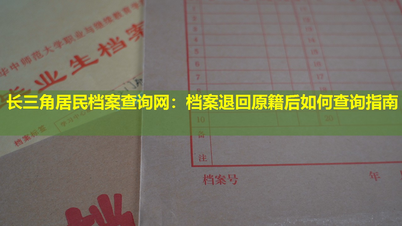 长三角居民档案查询网：档案退回原籍后如何查询指南