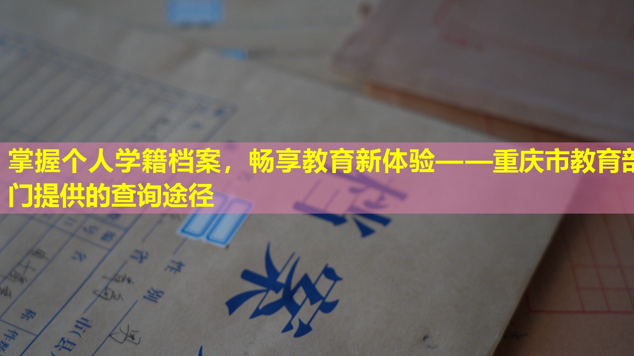 掌握个人学籍档案，畅享教育新体验——重庆市教育部门提供的查询途径