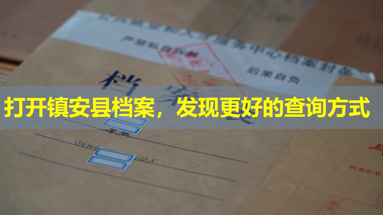 打开镇安县档案，发现更好的查询方式