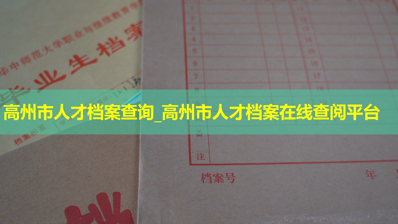 高州市人才档案查询_高州市人才档案在线查阅平台