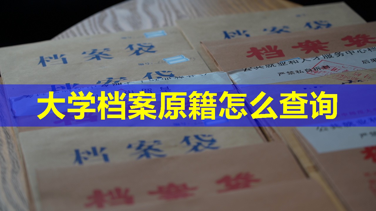 大学档案原籍怎么查询