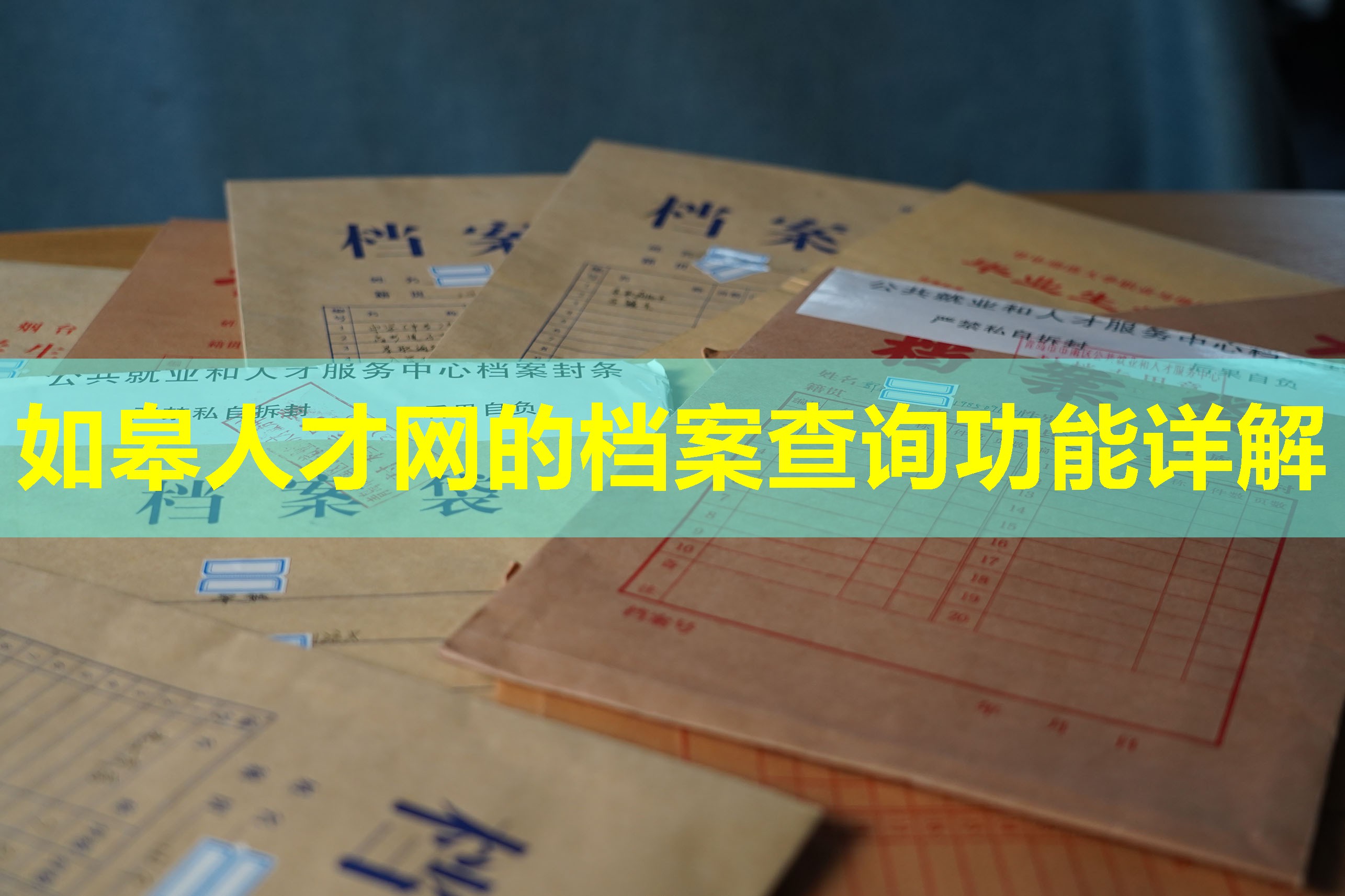 如皋人才网的档案查询功能详解