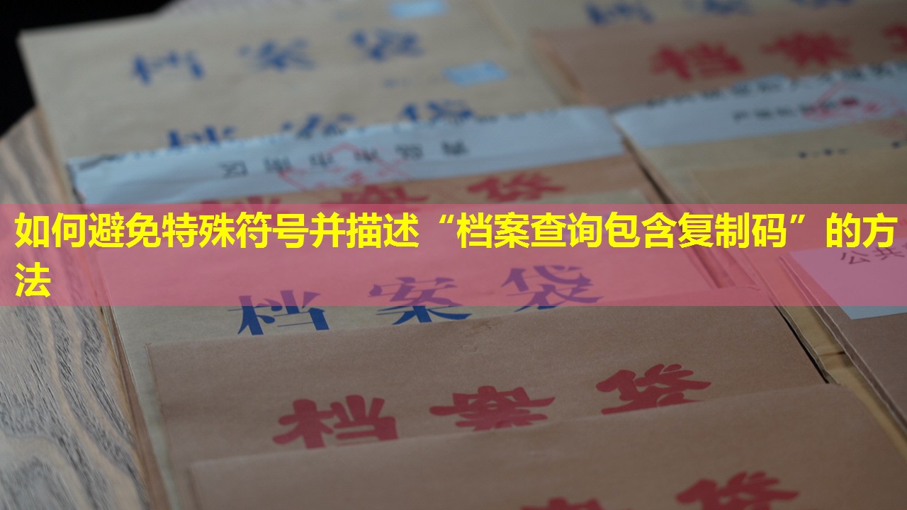 如何避免特殊符号并描述“档案查询包含复制码”的方法
