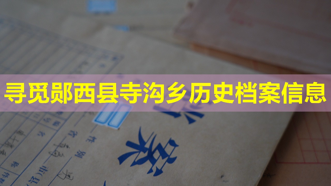 寻觅郧西县寺沟乡历史档案信息