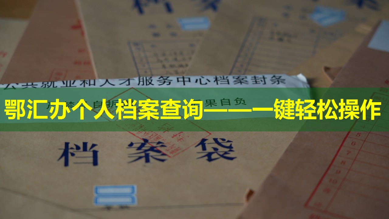 鄂汇办个人档案查询——一键轻松操作